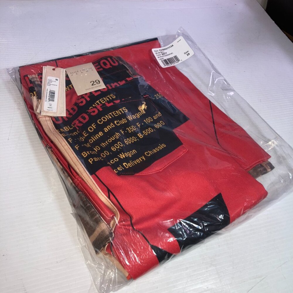 Alice + Olivia x Ford Bronco Wide Leg Graphic Pants Womens Sz 29 NWT - Picture 11 of 15